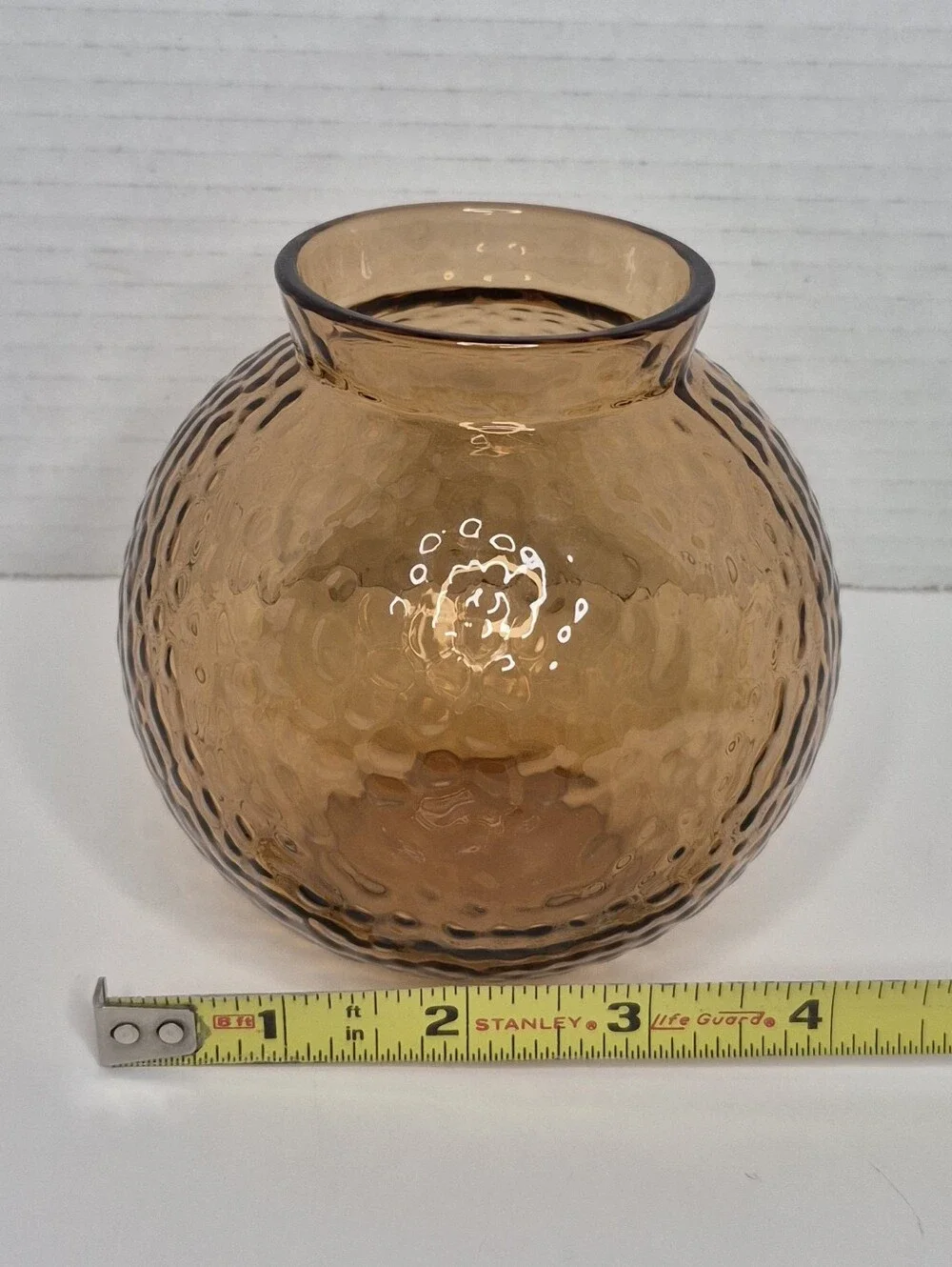 IKEA KONSTFULL Textured Bubble Brown Art Glass Vase NWOT